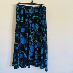 Roman’s woman’s midi long floral skirt size 32W pull on flowy modest fall winter